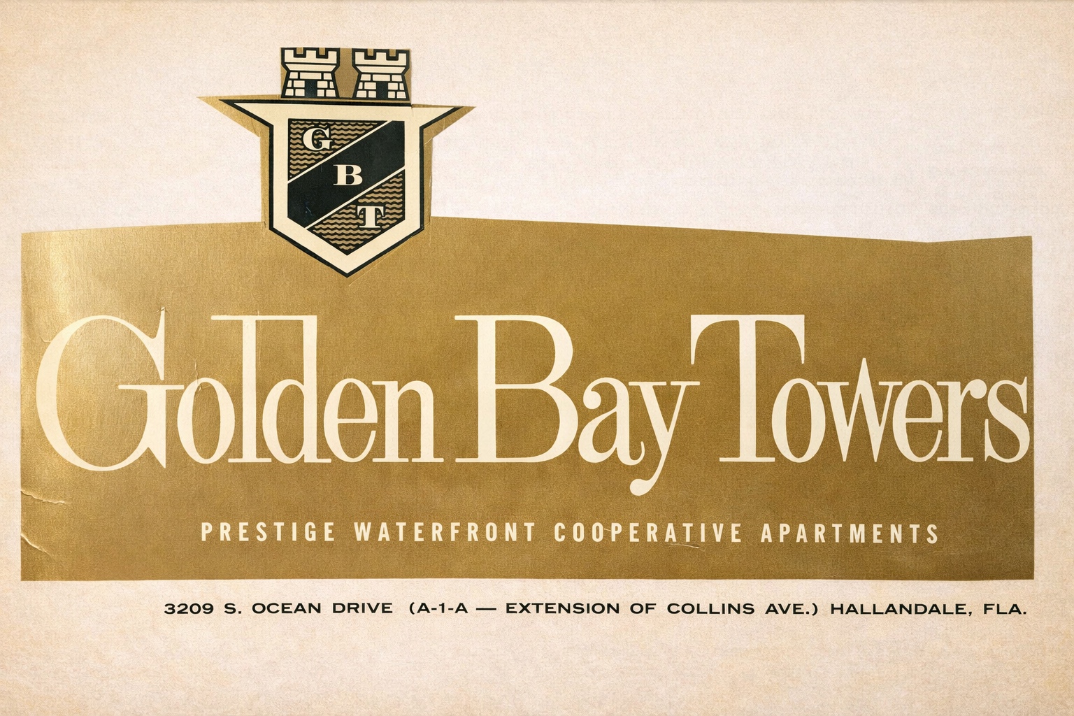 Golden Bay Towers original crest and logo