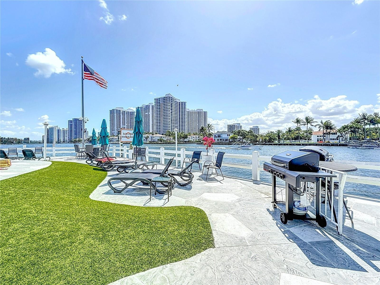 Intracoastal sun deck at Golden Bay Towers