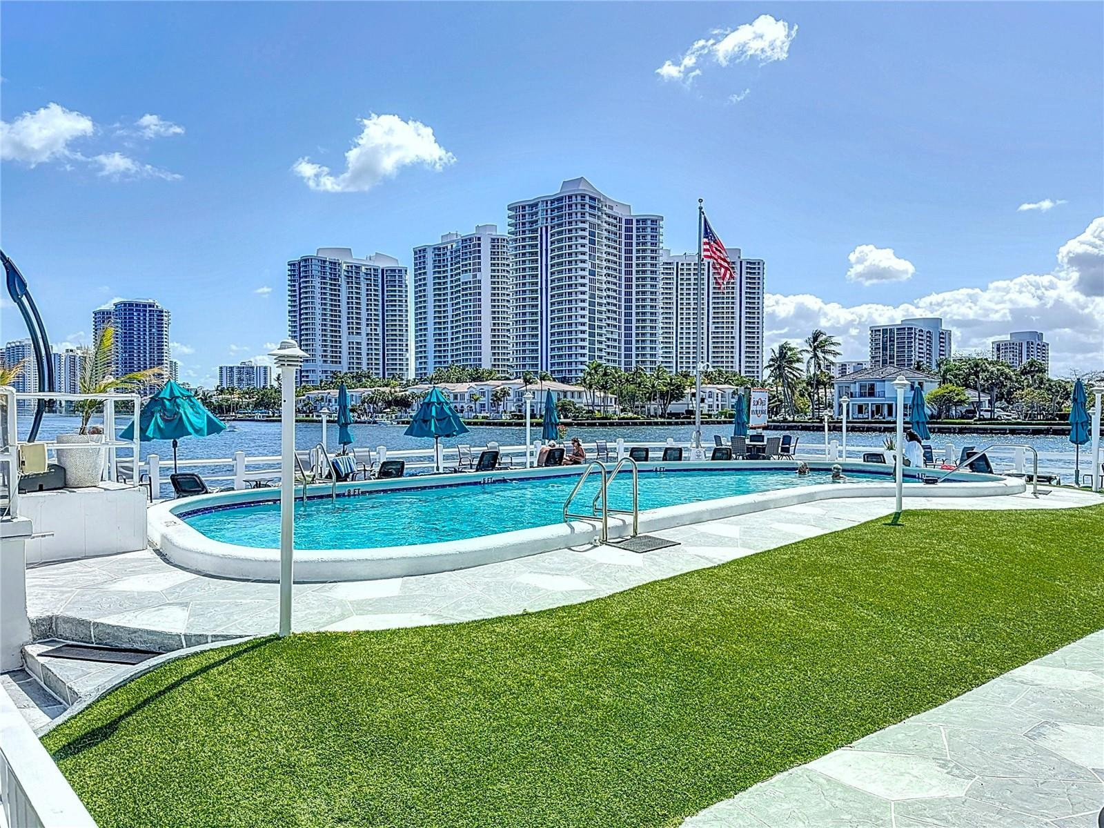 Resort-style pool at Golden Bay Towers